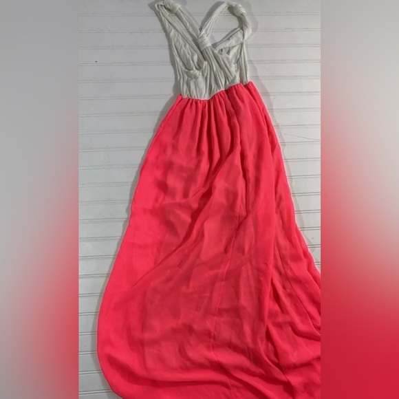 Pink Blush Long Maxi Dress Neon Pink Off White Womens Size Small - Picture 14 of 16